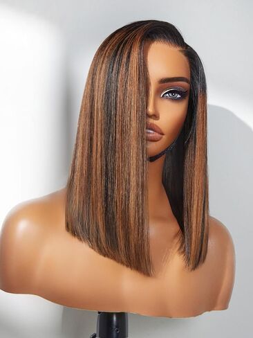 LUVME HAIR 12'' Grey Salt & Pepper Bob Wig Blunt Cut Bob Wig Pre Cut Glueless Wigs Glueless Lace Front 12 Inches Bob, Pre Cut Plucked Hd Lace Short Wig Ready To Go Natural Color Straight Side Part in Kuwait