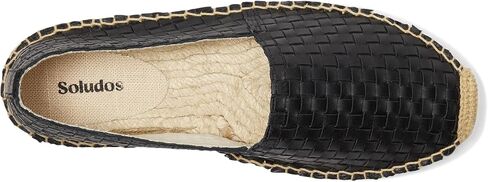 Soludos Women's Woven Leather Original Espadrille Noche Black 8-8.5 Medium in Kuwait