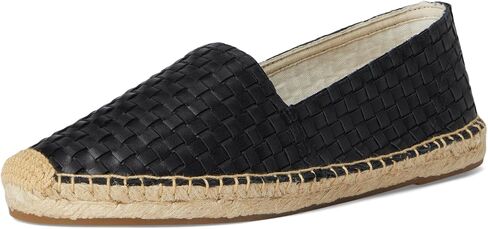 Soludos Women's Woven Leather Original Espadrille Noche Black 8-8.5 Medium in Kuwait