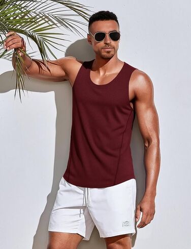 Muscle Cmdr Men's Casual Tank Tops Fitness Muscle Gym Ribbed Workout Sleeveless Bodybuilding Shirts in Saudi Arabia