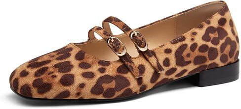 Coutgo Women's Mary Jane Flats Square Toe Ballet Flats Double Strap Slip On Dressy Shoes for Work Office in Kuwait