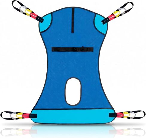 Vive Patient Lift Sling with Opening (400lb Capacity) - Lifting Aid Straps for Transfer - Commode Chair for Hydrolic Medical Full Body Device for Elderly, Bariatric, Nursing, Caregiver - Mesh Support in Kuwait