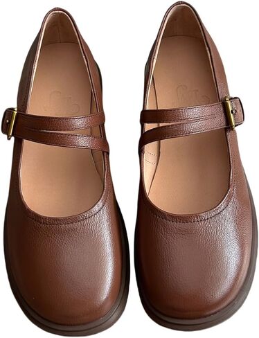 BB BEROBELLO FASHION IS AN ATTITUDE Women's Retro T-Strap Mary Jane Flats Soft Leather Uniform Dress Shoes Comfortable Walking Shoes in Saudi Arabia