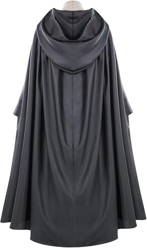 Men Gray Wizard Costume Adult Robe Hooded Cloak Bag Belt Hat with Wig in Kuwait
