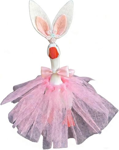 7 Inch Desk Goose Figurine Outfit Funny Dress + Headband Bowtie Collar Set Mini Porch Goose Costume for Parties in Saudi Arabia