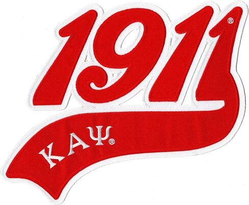 رقعة Kappa Alpha/Α Psi 1911 رياضية من نسيج قطني طويل قابلة للكي [أحمر - 10 بوصة عرض] - رقم التعريف #11544 in Kuwait