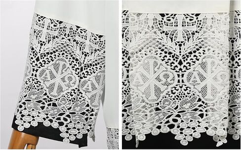 Catholic White Clergy Surplice with Decorative Lace Trim, Full Length Religious Vestment, Long Sleeve Regular Fit in Saudi Arabia