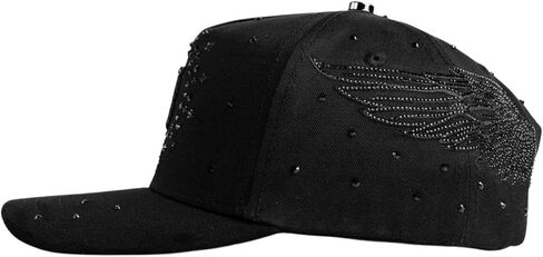 BIGG BOSS B Cristal Total Black Premium Hat for Men,Caps for Any Occasion, Men's Baseball Cap, Men's Caps Adjustable, Men Hats Black Snapback in Kuwait