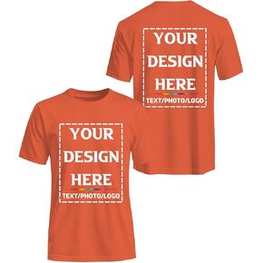 Custom T-Shirts for Men Women – Personalized Shirts with Photo, Logo or Text, Front & Back Custom Design, Cotton Tee ZT in Kuwait