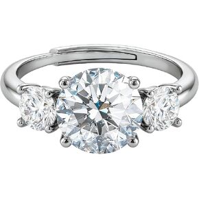 2 Carat Moissanite Engagement Ring for Women, 3-Stone D Color VVS1 Clarity Moissanite Wedding Ring, 14K Rose Gold/White Gold Plated Adjustable Promise Ring, Hypoallergenic Anniversary Bridal Ring with Gift Box in Saudi Arabia