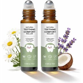 Teething Roller, Teething Oil Roller with Chamomile & Rose Oil, Gentle Roll-On Formula, Easy to Use, Portable Daily Care, 2 Pack in Saudi Arabia