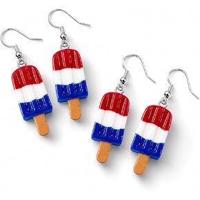 4th of July Earrings for Women, Popsicle Patriotic Earrings, Red White and Blue Earring, American Flag Earring Accessories Outfits Gifts in Saudi Arabia