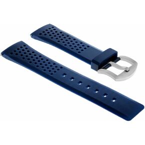 Ewatchparts 22mm Soft Rubber Watch Band Strap Compatible With Tag Heuer Carrera Monaco Calire 7 16 1887 Blue in Saudi Arabia