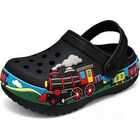 FolHaoth Toddlers Clogs Cute Cartoon Train Shoes Boys Girls Slip on Slides Sandals Slippers Lightweight Breathable Kids Garden Clogs Non Slip Indoor Outdoor Beach Pool Shower Water Shoes in Saudi Arabia