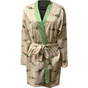 Richard Leeds Womens Star Wars Mandalorian Grogu Ladies Silky Fleece Robe in Saudi Arabia