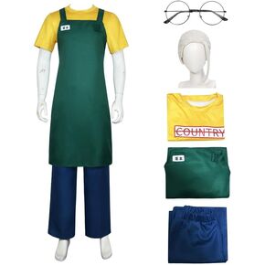 Adult Anime Taro Sakamoto Cosplay Costume Men Fullset with Green Apron in Saudi Arabia