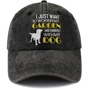 Dog Mom Dad Baseball Cap, I Just Want to Work in My Garden and Hangout with My Dog, Adjustable Embroidered Puppy Lovers Hat in Saudi Arabia