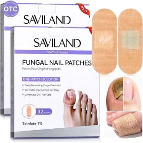 SAVILAND Fungal Nail Patches 32 PCS FSA-HSA Extra Strength: 8H Overnight Repair 1% Tolnaftate Toenail Treatment Nighttime Nail Renewal Restores Damaged Nails Discolored Thick Yellow in Saudi Arabia