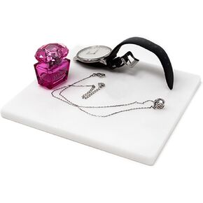 White Marble 6" Square Flat Valet Tray, Key Tray, Jewelry Tray, Candle Base, Marble Tray in Saudi Arabia