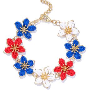 FANCY SHINY Boho Raffia Flower Bracelets Cute Beach Summer Jewelry Tropical Vacation Outfits for Women in Saudi Arabia