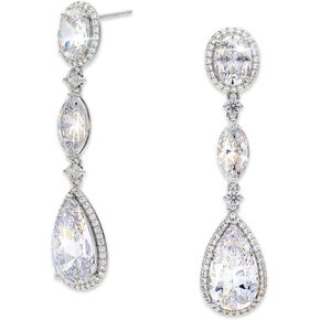 Nadri Teardrop Earrings for Women - Rhodium-Plated Dangle Earrings with Cubic Zirconia Stones - Elegant Wedding Jewelry - Hypoallergenic in Saudi Arabia
