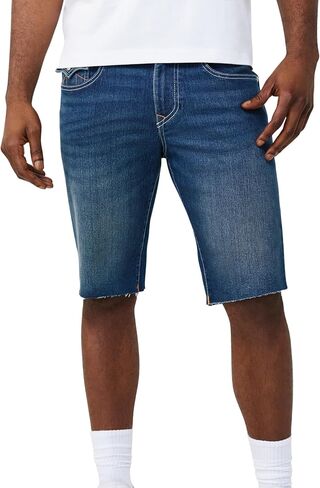 شورت قصير بحاشية خام من ريكي بإبرة واحدة للرجال من True Religion - مزيج من القطن، قماش مطاطي، شورت من الدينيم in Kuwait