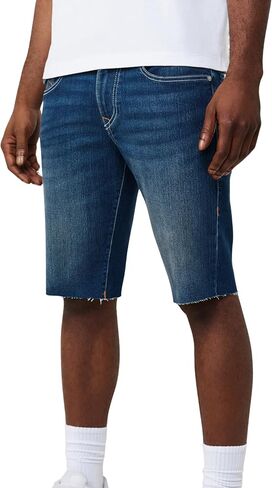 شورت قصير بحاشية خام من ريكي بإبرة واحدة للرجال من True Religion - مزيج من القطن، قماش مطاطي، شورت من الدينيم in Kuwait