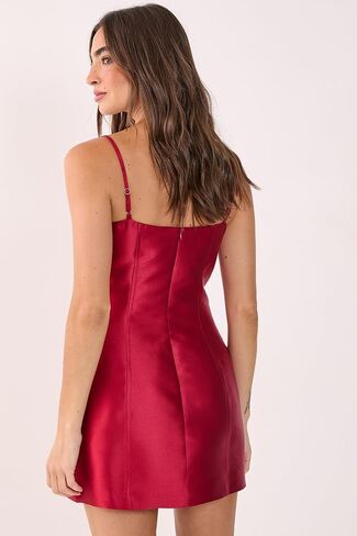 Nasty Gal Structured Satin Panelled Strappy Mini Dress in Kuwait