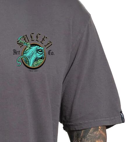 تيشيرت Sullen الرجالي Rough Seas Summer Days Drop Tattoo Lifestyle Graphic Standard بأكمام قصيرة باللون الأسود in Kuwait