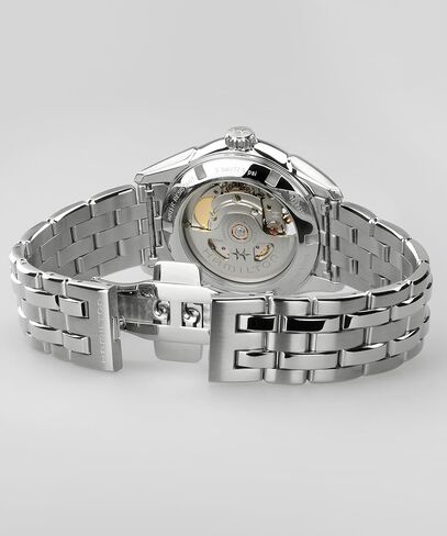 Hamilton Jazzmaster Open Heart Automatic Women's Watch, 36mm Stainless Steel Case, Swiss Made, Apricot Dial Analog Watch, 50m Waterproof, Sapphire Crystal, 3-Hand Movement, Stainless Steel Strap in Kuwait