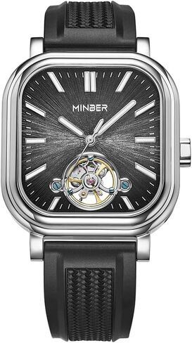 Watch for Men - Stainless Steel Dial, Mechanical Analog Automatic Skeleton Mens Wrist Watch with Waterproof Luminous Features – Ideal Gift for Men & Business Dress Style in Saudi Arabia