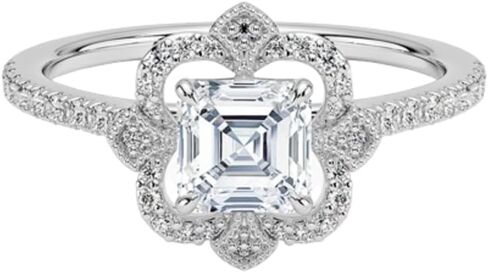 1 قيراط-3 قيراط قطع مويسانيتي خاتم الخطوبة عديم اللون VVS1 10K 14K 18K الذهب الصلب و 925 الفضة الاسترليني آرت ديكو لهجات هالة الذكرى الزفاف خاتم الزفاف هدية للنساء in Kuwait