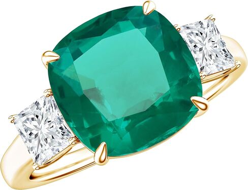 Certified 4.2 Carat Lab Grown Emerald Cushion Cut Engagement Ring in Silver, Aaaa Quality - Ready To Gift in Kuwait