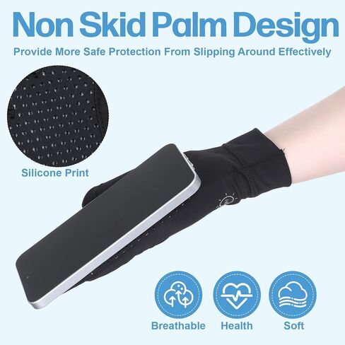 Non Slip Breathable Summer Outdoor Gloves, Ultra Thin Full Finger UV Protection Gloves, Ice Silk UV Gloves, Driving Biking Sunscreen Nail Manicure Gloves for Women in Kuwait