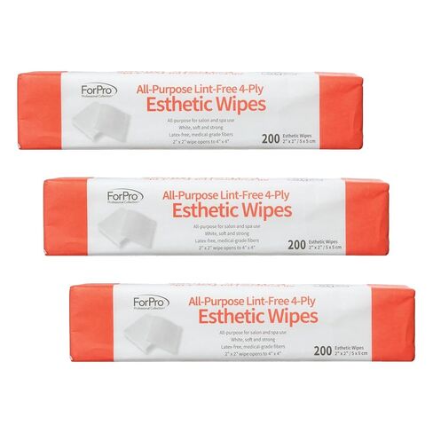 ForPro Professional Collection All-Purpose Lint-Free 4-Ply Esthetic Wipes, for Salon and Spa Use, Soft, Strong and Durable, Latex-Free, 2" x 2", 200-Count in Kuwait