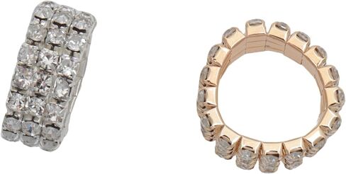 sowaka 6 Pcs Rhinestone Stretch Ring Gold Silver Multi Design Stackable Elastic Finger Rings for Women Halloween Wedding Valentine’s Dary Theme Parties Supplies in Kuwait
