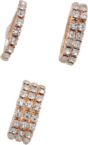 sowaka 6 Pcs Rhinestone Stretch Ring Gold Silver Multi Design Stackable Elastic Finger Rings for Women Halloween Wedding Valentine’s Dary Theme Parties Supplies in Kuwait