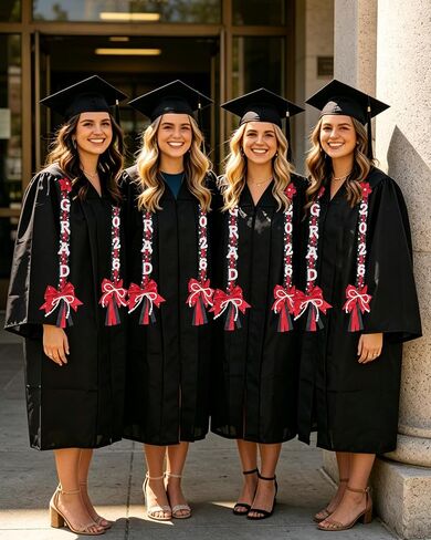 Graduation Money Lei Class of 2026 - Congratulations Grad Leis Pearl Bow Garland Sash for High School in Kuwait