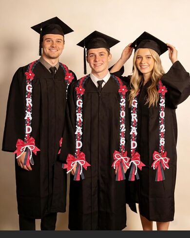 Graduation Money Lei Class of 2026 - Congratulations Grad Leis Pearl Bow Garland Sash for High School in Kuwait
