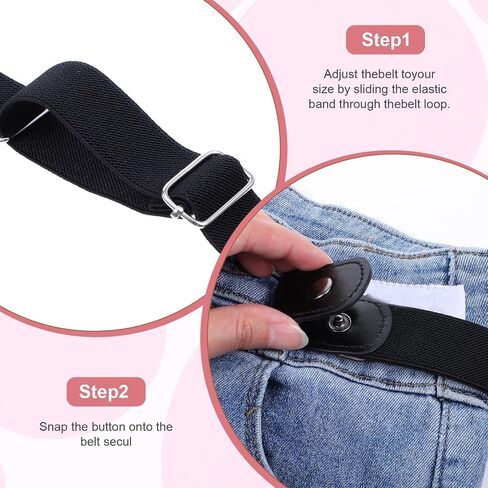 4 Pcs No Buckle Stretch Belt for Women Men, Buckle Free Stretch Belts Adjustable Belts Invisible Elastic Waist Belt for Jeans Pants Skirts in Kuwait