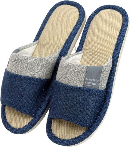 Women Linen Slippers Summer Japanese Style Home Indoor Open Toe Shoes Lightweight Non Slip Soft Sole Bathroom Slides For Men House Use in Saudi Arabia