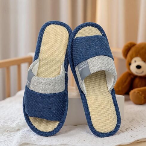 Women Linen Slippers Summer Japanese Style Home Indoor Open Toe Shoes Lightweight Non Slip Soft Sole Bathroom Slides For Men House Use in Saudi Arabia