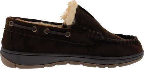 شبشب رجالي من Clarks من الفرو الصناعي Justin للاستخدام الداخلي والخارجي (12 M US، جلد سويدي بني) in Kuwait