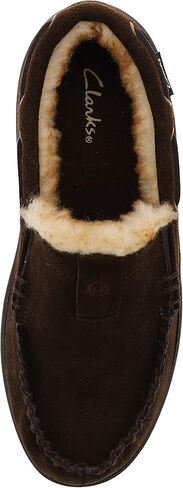 شبشب رجالي من Clarks من الفرو الصناعي Justin للاستخدام الداخلي والخارجي (12 M US، جلد سويدي بني) in Kuwait
