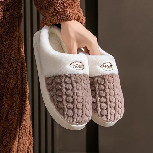 Men's Winter Warm Home Slippers Comfort Anti-Slip Indoor House Shoes Lightweight Bedroom Slippers in Kuwait