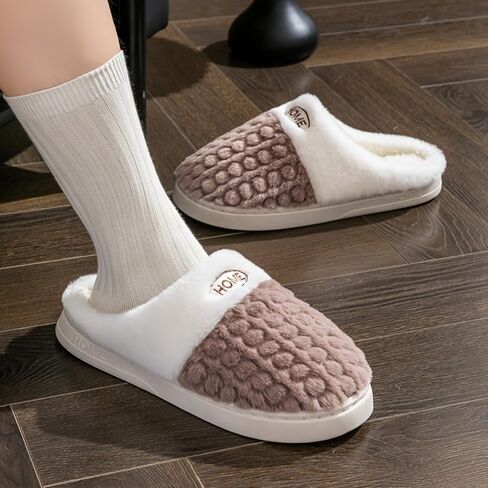 Men's Winter Warm Home Slippers Comfort Anti-Slip Indoor House Shoes Lightweight Bedroom Slippers in Kuwait