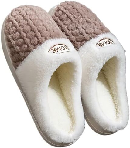 Men's Winter Warm Home Slippers Comfort Anti-Slip Indoor House Shoes Lightweight Bedroom Slippers in Kuwait