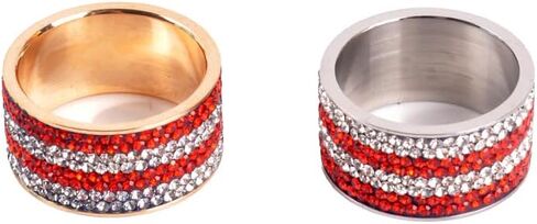 Patriotic Stainless Steel Rings with Rhinestones Accents - American Flag Design Jewelry Gift for Men & Women in Saudi Arabia