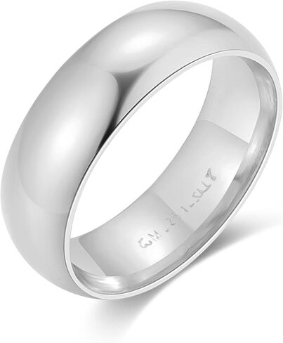 EVE'S ADDICTION Custom Engraved Sterling Silver Men's & Women's 6mm Ring (ring sizes 5 to 13) Personalized Wedding Bands - Class Rings - Initial Ring in Kuwait