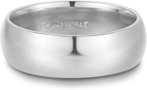 EVE'S ADDICTION Custom Engraved Sterling Silver Men's & Women's 6mm Ring (ring sizes 5 to 13) Personalized Wedding Bands - Class Rings - Initial Ring in Kuwait